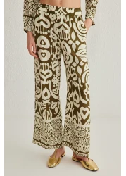  Collection Khaki Woven Bottom-Top Set Twoss24Au00082