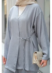 LOCCO Women's Double Breasted Collar Suit Gray