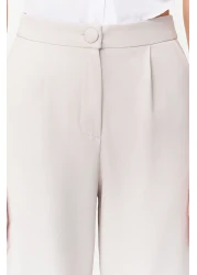  Collection بنطال منسوج بطيات واسعة باللون الرمادي TWOSS21PL0189