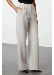  Collection Wide Leg Beige Woven Trousers - TWOAW22PL0139