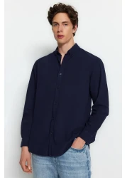  Collection قميص من القطن بنسبة 100% باللون الأزرق الداكن للجنسين - TMNSS23GO00099 TMNSS23GO00099