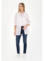 U.S. Polo Assn. Lilac Linen Look Women's Shirt - Long Sleeve50288408-VR034