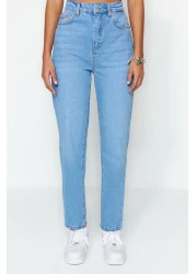  Collection Light Blue High Waist Mom Jeans TWOSS23JE00067