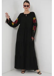 Bigdart Embroidered Long Dress 2534 - Black