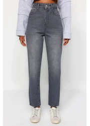  Collection Gray High Waist Mom Jeans TWOAW24JE00076