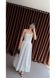 HAZELANNA فستان منقط بدون حمالات