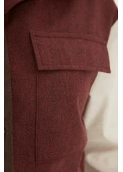  Collection قميص منسوج بأزرار بلون بني TWOAW22GO0492