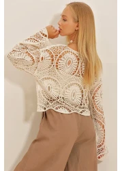 Trend Alaçatı Stili Women's Beige Knitted Premium Sweater ALC-X10701