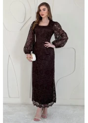 Elbee Fashion Woman Guipure Detailed Lace Dress