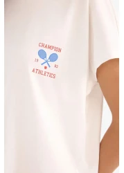 Defacto طقم بيجامة بأكمام قصيرة، علوي مرن، مربعات، قاع طويل، Fall In Love E4822ax25sp