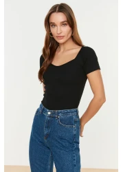  Collection Black Fitted Fitted Fit Cotton Blouse Twoss21Bz0579