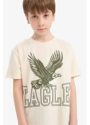 Defacto Boys' 2-Piece Set Printed Short Sleeve T-Shirt Shorts E8826A825Hs