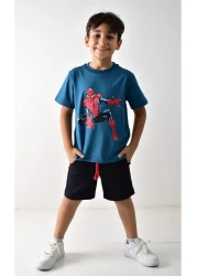 Banadamoda طقم شورت تي شيرت مطبوع للأولاد