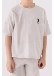 U.S. Polo Assn. بدلة برمودا بنية للأولاد