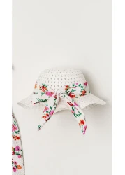 Chicsy Baby Sweet Floral Print Baby Girl Dress with Hat and Bow