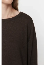  Collection Brown Corded Knitted Pajama Set Thmaw21Pt0684