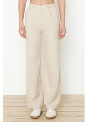  Collection Beige Wide Leg/Wide Leg Woven Pants TWOSS24PL00084