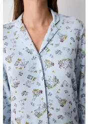 Penti Lazy Weekend Light Blue Shirt Pants Pajama Set