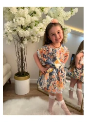 GÖKJOY BUTİK 3 Pieces Summer Colors Dreamy Linen Girl's Skirt Suit