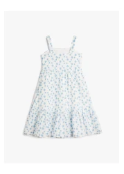 Koton Thick Strap Floral Patterned - Embroidered Cotton Lined Dress