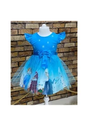 Lupita Girl's Blue Snow Queen Elsa Dress