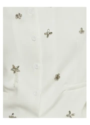 Styli Embellished V-Neck Waistcoat Top