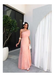 ESRAHELVACI One Shoulder Tie Dye Pattern Dress