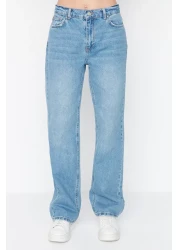  Collection Blue Low Waist Wide Leg Wide Leg Jeans Twoaw23Je00566