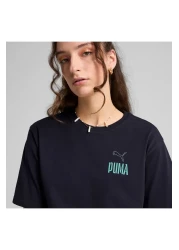Puma Wardrobe Ess Graphic Women's Navy Blue T-Shirt