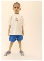 BALKABAĞI Catch Me Bro Boy's Summer Shorts Suit (2-9 Years) Mtye0063