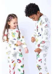 Yalçınoğlu Kids Paintable Children's Pajamas Set + Pencil I Colorful Dreams I Redesign Every Wash