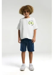 U.S. Polo Assn. بدلة برمودا بيضاء للأولاد