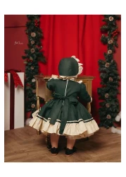 Hly Karol Tasarım فستان بناتي أخضر لاتيه عتيق، فستان بناتي مصنوع حسب الطلب، فستان عيد ميلاد، تصوير فوتوغرافي