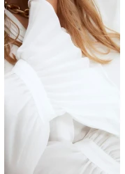  Collection Spanish Sleeve Woven Shirt - Ecru, Regular Fit TWOAW22GO0487