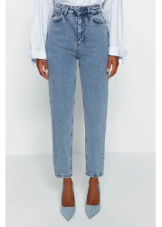  Collection جينز أمي النيلي عالي الخصر TWOSS23JE00067