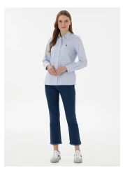 U.S. Polo Assn. U.S. Polo Assn. Slim Fit Shirt Collar Light Indigo Women's Shirt Woxcolor025Y