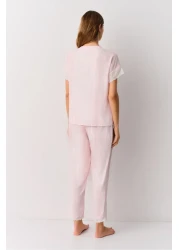 Suwen Pink Line Masculine Pajama Set