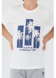 U.S. Polo Assn. Palm Pattern Cream Boy Capri Suit