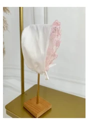 Hobidik HOBİDİK Girls Pink Guipure Lace White Satin Dress Set