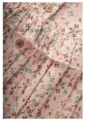 Cigit فستان موسلين بنمط مقرمش لعمر 0-8 سنوات وردي فاتح