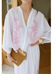 Lavanta Tekstil طقم تنورة قميص مطرزة