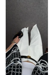 HAZELANNA بنطلون بوليفيسكون أبيض