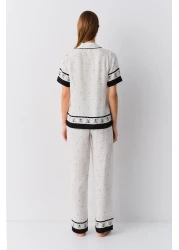 Suwen طقم بيجامة ذكر مونوغرام