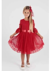 AHENGİM فستان سهرة تريند للفتيات - إبزيم و دانتيل تول، Ak2209