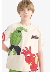 Defacto Boys Marvel Avengers 2Pcs Set Short Sleeve T-Shirt Shorts E0346A825Sm