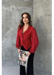 RB CLUB بلوزة شيفون - أكمام بأزرار