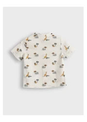 LC Waikiki Elephant Printed Baby Boy Shirt and Shorts 2-Piece