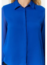  Collection قميص منسوج أزرق فاتح شفاف - مقاس عادي عادي TWOAW20GO0116