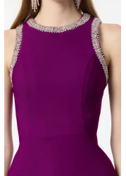  Collection Plum A-Line Stone Accessory Woven Evening Dress Night Graduation Dress Tprss24El00178