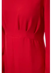  Modest Tctaw25Eb00110 Model Dark Red Woven Dress